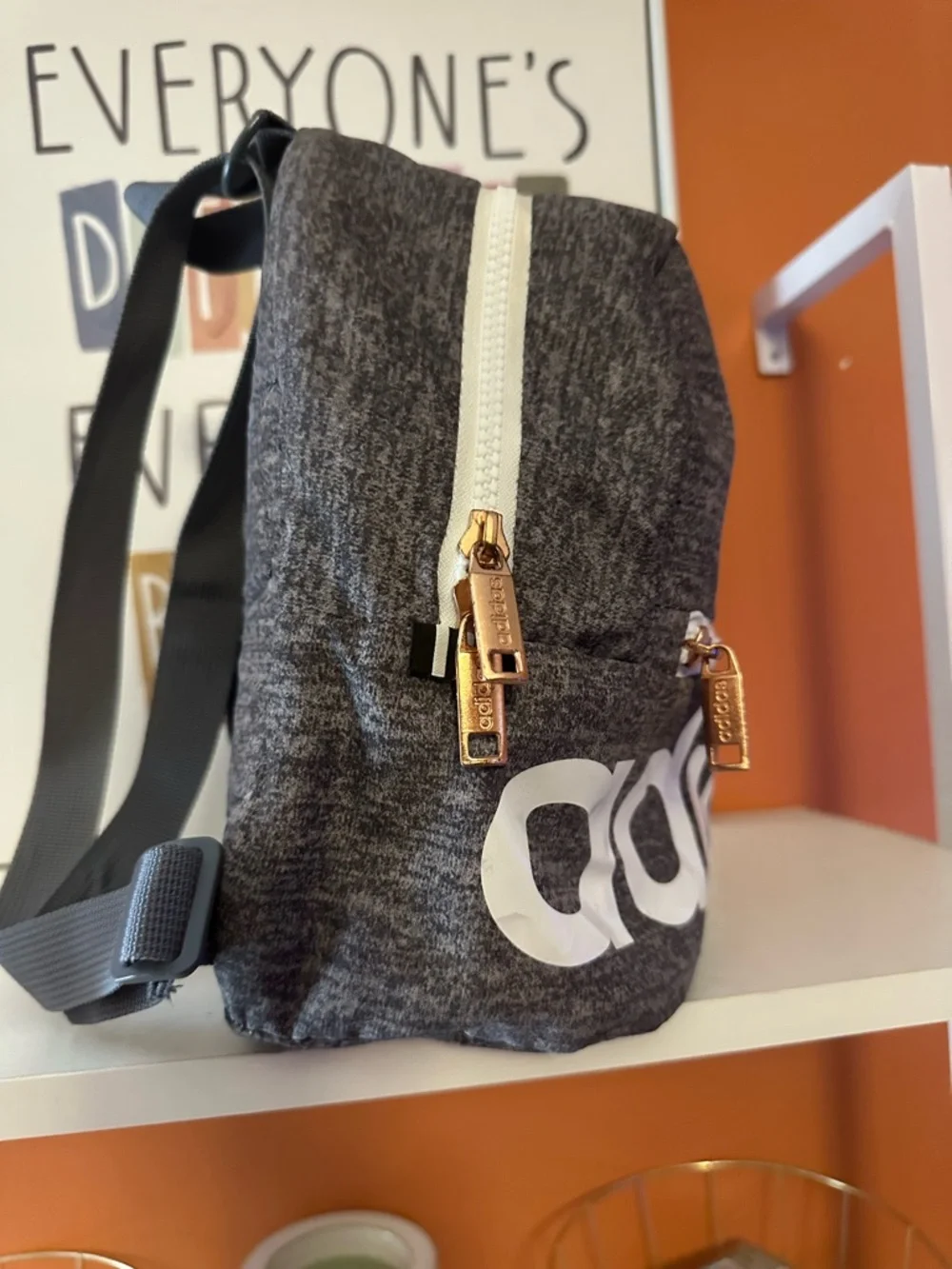 ADIDAS Heather Gray Mini Backpack - Picture 4 of 6